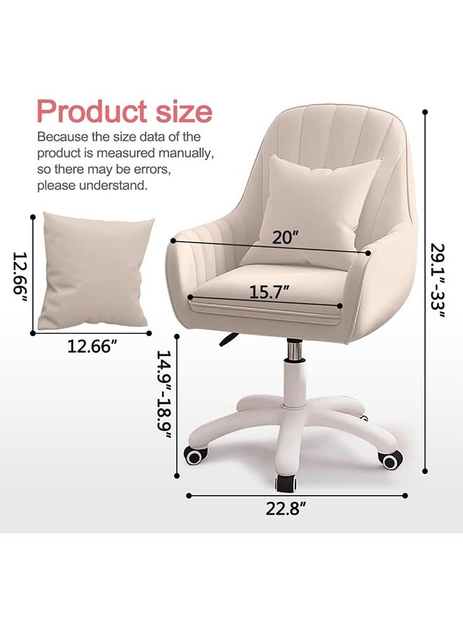 MLADEN Ergonomic Computer Chair Home Office Desk Butterfly Chair with Mid-Back Upholstered Makeup Chair for Girls Height Adjustable Swivel Office Chair, Vanity Chair, Desk Chair for Dormitorie, Office, Bedroom, Study Room - Image 2