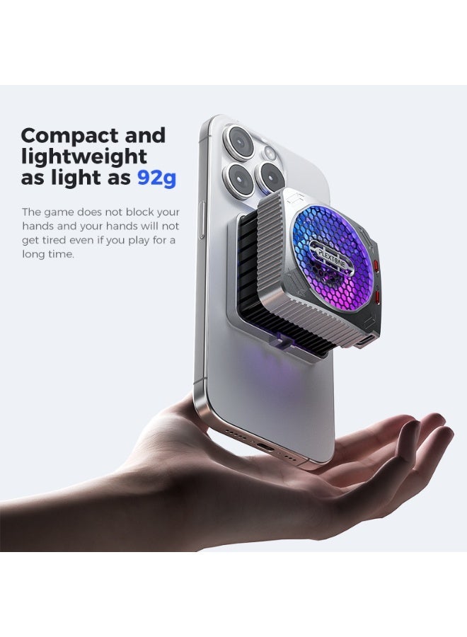 بليكستون مروحة تبريد مغناطيسية بسيميكوندكتر بتصميم Plextone MX2 مع إضاءة RGB 6Pro ومح cooling سائل بقدرة 27 واط لجميع الهواتف الذكية والأجهزة اللوحية - Image 2