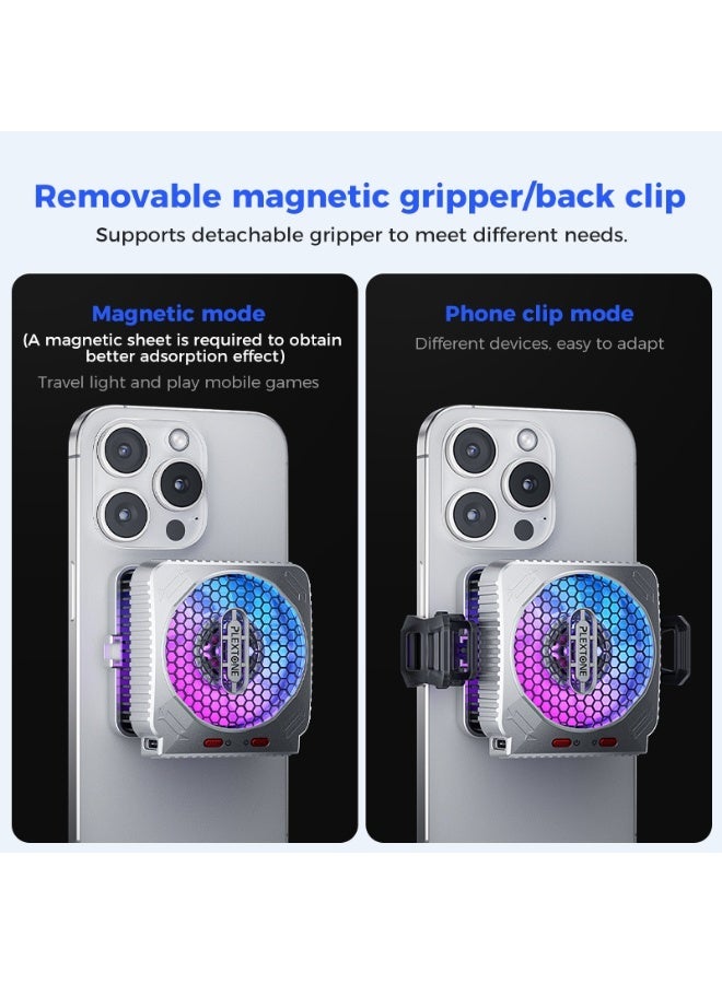 بليكستون مروحة تبريد مغناطيسية بسيميكوندكتر بتصميم Plextone MX2 مع إضاءة RGB 6Pro ومح cooling سائل بقدرة 27 واط لجميع الهواتف الذكية والأجهزة اللوحية - Image 3