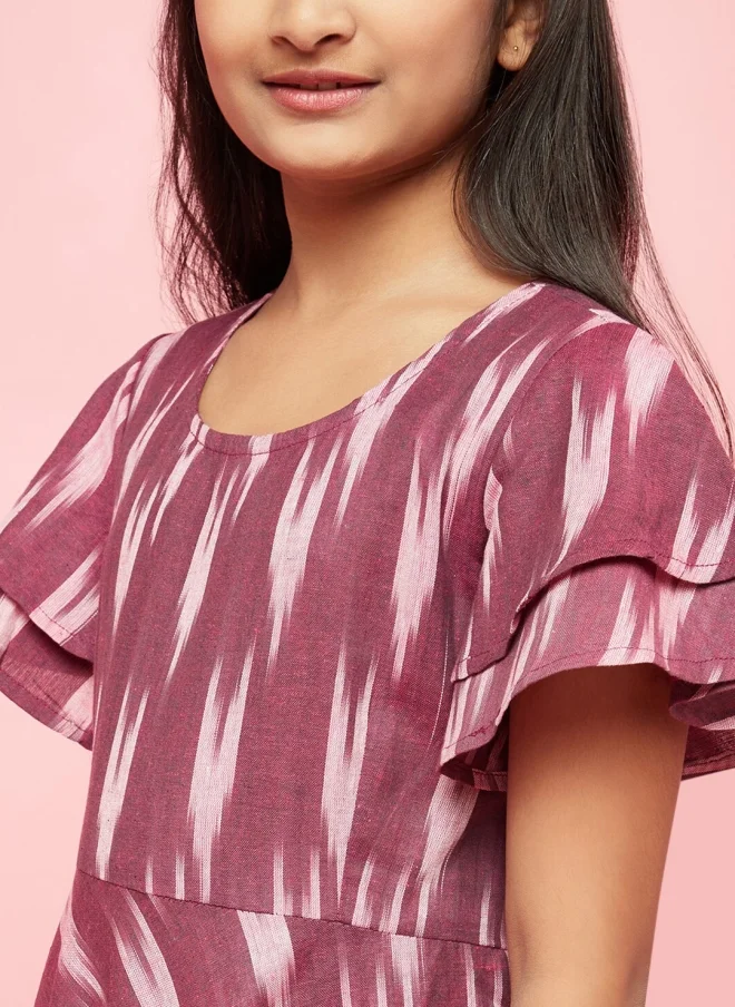 أيه كيه إس Burgundy A-Line Dress for Girls