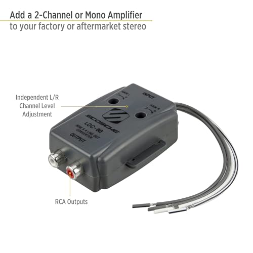 Scosche LOC80 Line Output Converter - 2 Channel High/Low RCA Converter Car Audio - Ideal for Subwoofer Amp - Line Level Converter for Car Stereo Amplifier - Easy Installation - Quality Sound - Image 2