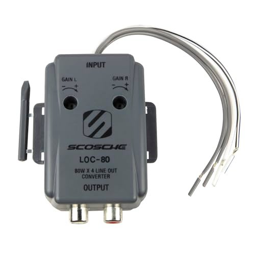 Scosche LOC80 Line Output Converter - 2 Channel High/Low RCA Converter Car Audio - Ideal for Subwoofer Amp - Line Level Converter for Car Stereo Amplifier - Easy Installation - Quality Sound - Image 1
