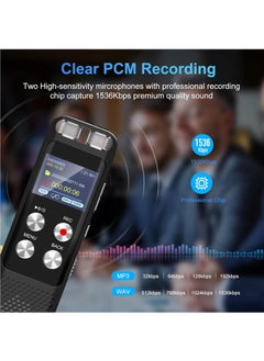 Boyi 72GB Digital Voice Recorder: Voice Activated Recorders with Playback,Audio Recording Device with Clip-on Microphone for Lectures Meetings,Dictaphone Sound Portable Tape Recorder with Password, Walkman  - Image 2