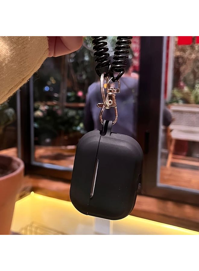 Black Protective Case with Wrist Strap for Airpods Pro 2 - Image 1