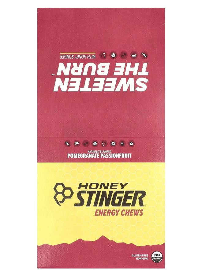 Honey Stinger Energy Chews Pomegranate Passionfruit 12 Packets 1.8 oz (50 g) Each