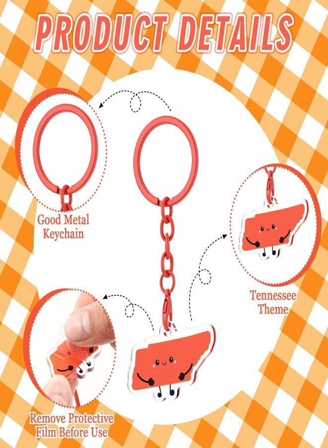 Equsion 20 Pcs Tennessee Keychains Christmas Tennessee Gifts Orange Souvenir College Gifts for Sports Lovers Students - Image 3