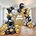 SPFYunion 160PCS Glod Sliver Black Confetti Balloons Arch Garland Kit for Birthday Graduation Baby Shower Wedding Party Supplies Decoration Gold Silver Black - Image 2