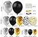 SPFYunion 160PCS Glod Sliver Black Confetti Balloons Arch Garland Kit for Birthday Graduation Baby Shower Wedding Party Supplies Decoration Gold Silver Black - Image 4