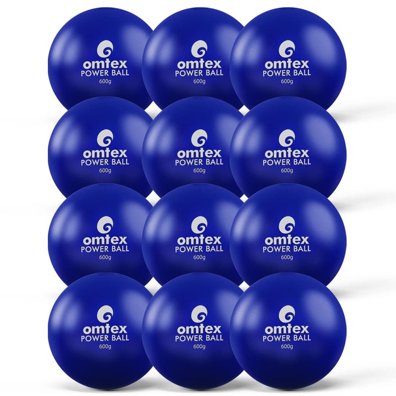 omtex Rubber Weighted Balls for Power Hitting, Batting and Pitching Training Suitable for Teenager & Athlete, Build Strength and Muscle, Improve Technique and Form (Blue Pack of 12, Cricket) - Image 1