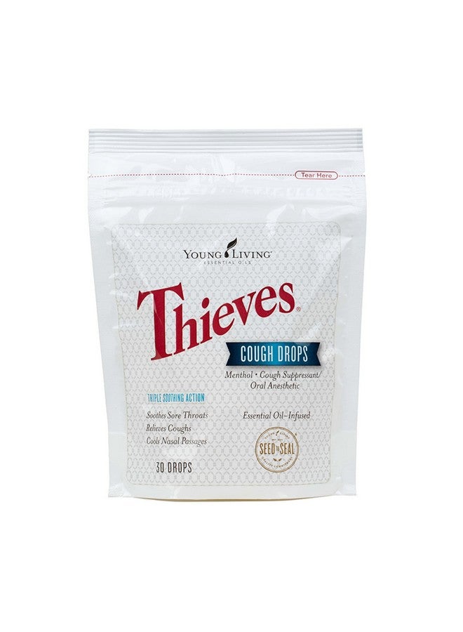 Young Living Thieves Cough Drops | 30 Ct. | Cinnamon, Menthol, Lemon, Clove, Eucalyptus, Rosemary, And Peppermint Essential Oils | Cough Suppressant | Cooling Nasal Relief With Thieves Oil & Stevia - Image 1