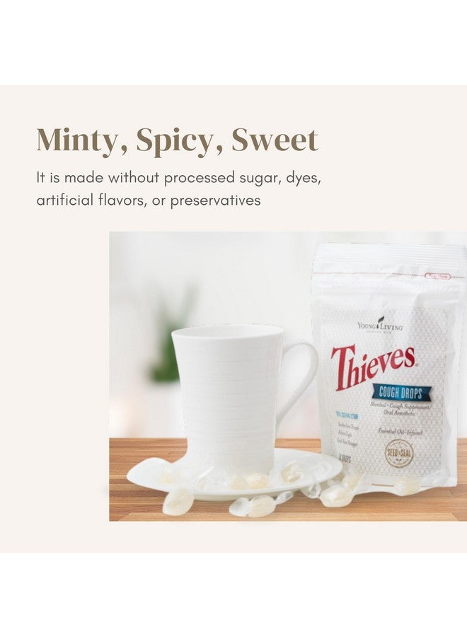 Young Living Thieves Cough Drops | 30 Ct. | Cinnamon, Menthol, Lemon, Clove, Eucalyptus, Rosemary, And Peppermint Essential Oils | Cough Suppressant | Cooling Nasal Relief With Thieves Oil & Stevia - Image 5