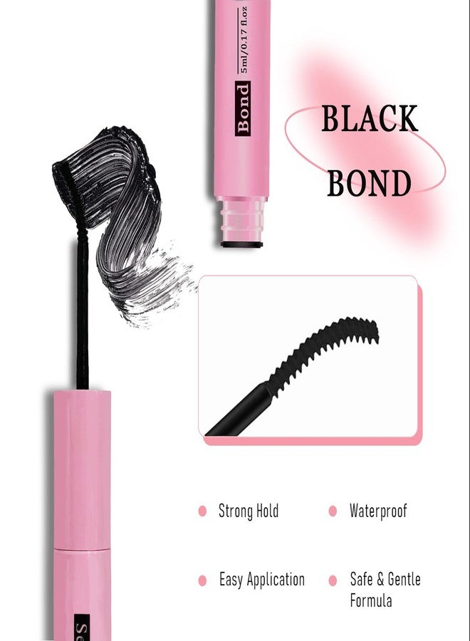 Lash Bond and Seal for Cluster Lashes,2 in 1 Black Cluster Lash Glue Waterproof Long-Lasting,DIY Eyelash Bond Strong Hold,Individual Lash Bond for Self-Application at Home - Image 3