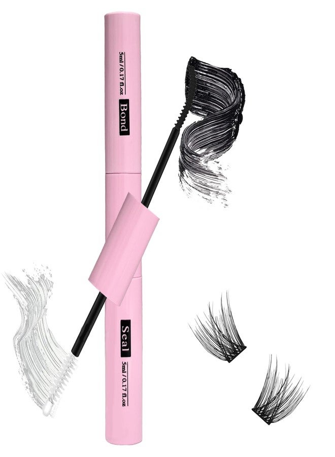 Lash Bond and Seal for Cluster Lashes,2 in 1 Black Cluster Lash Glue Waterproof Long-Lasting,DIY Eyelash Bond Strong Hold,Individual Lash Bond for Self-Application at Home - Image 1