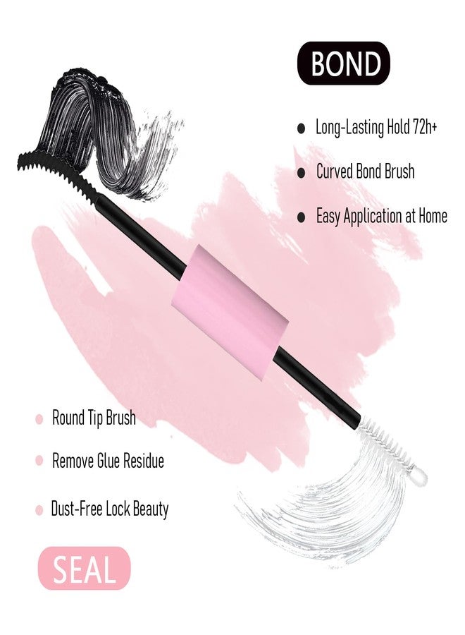 Lash Bond and Seal for Cluster Lashes,2 in 1 Black Cluster Lash Glue Waterproof Long-Lasting,DIY Eyelash Bond Strong Hold,Individual Lash Bond for Self-Application at Home - Image 2