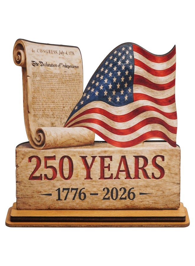 KATINAT USA 250th Anniversary Decoration, 1776-2026 Wooden Plaque, 250 Anniversary Usa Merchandise, America 250th Birthday Gifts, Patriotic 4th of July Decorations - Image 1