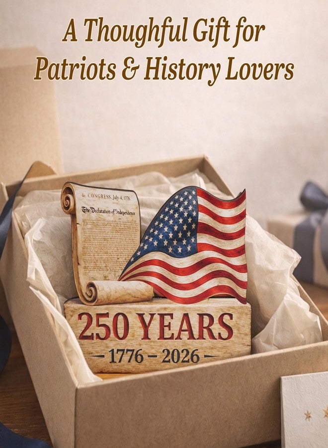 KATINAT USA 250th Anniversary Decoration, 1776-2026 Wooden Plaque, 250 Anniversary Usa Merchandise, America 250th Birthday Gifts, Patriotic 4th of July Decorations - Image 5