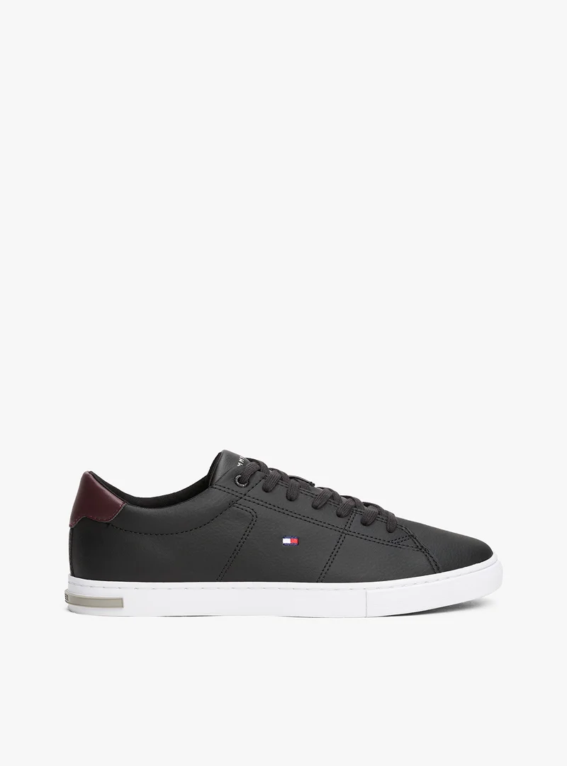 TOMMY HILFIGER Enamel Flag Leather Court Sneakers