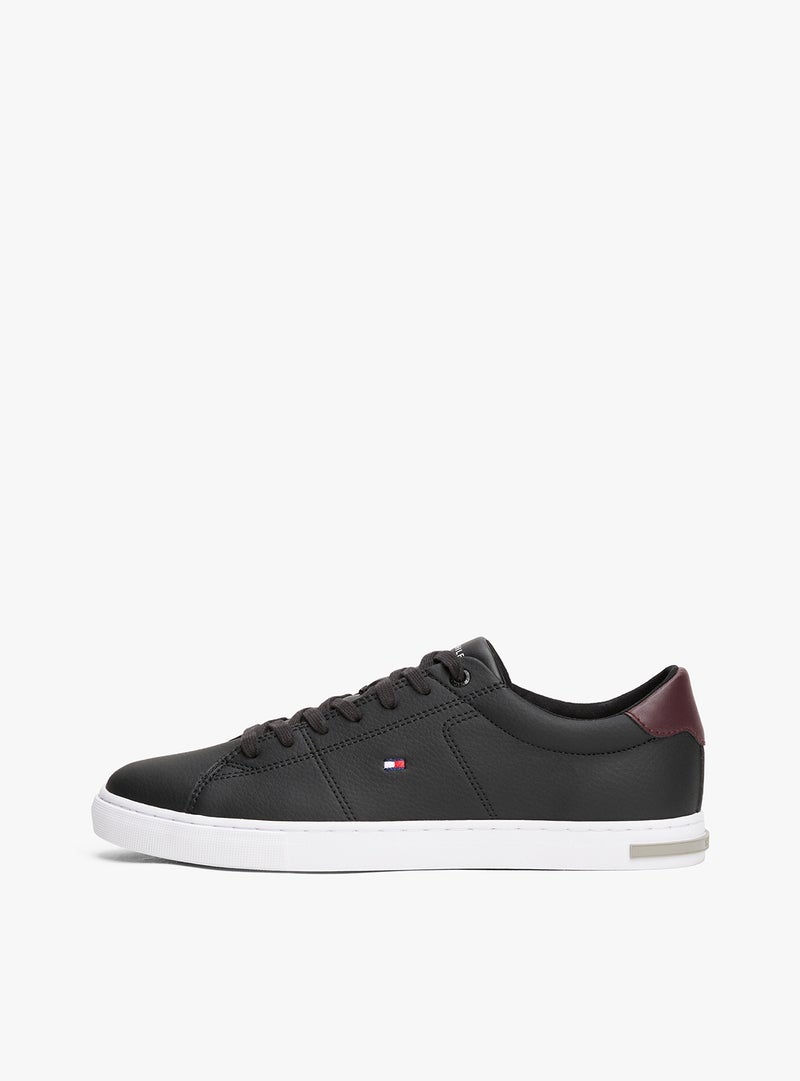 TOMMY HILFIGER Enamel Flag Leather Court Sneakers - Image 4