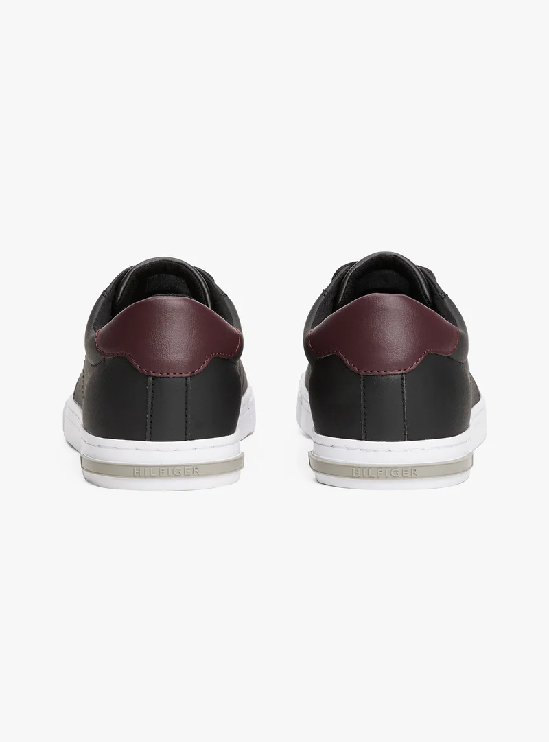 TOMMY HILFIGER Enamel Flag Leather Court Sneakers