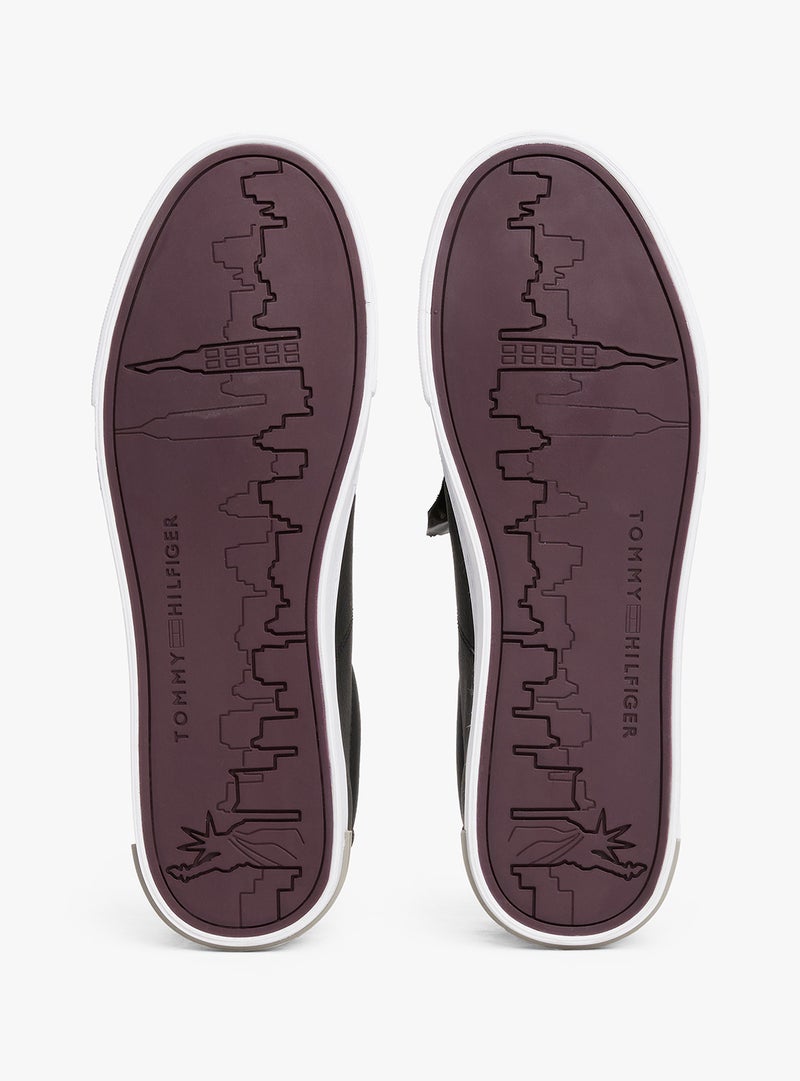 TOMMY HILFIGER Enamel Flag Leather Court Sneakers - Image 3