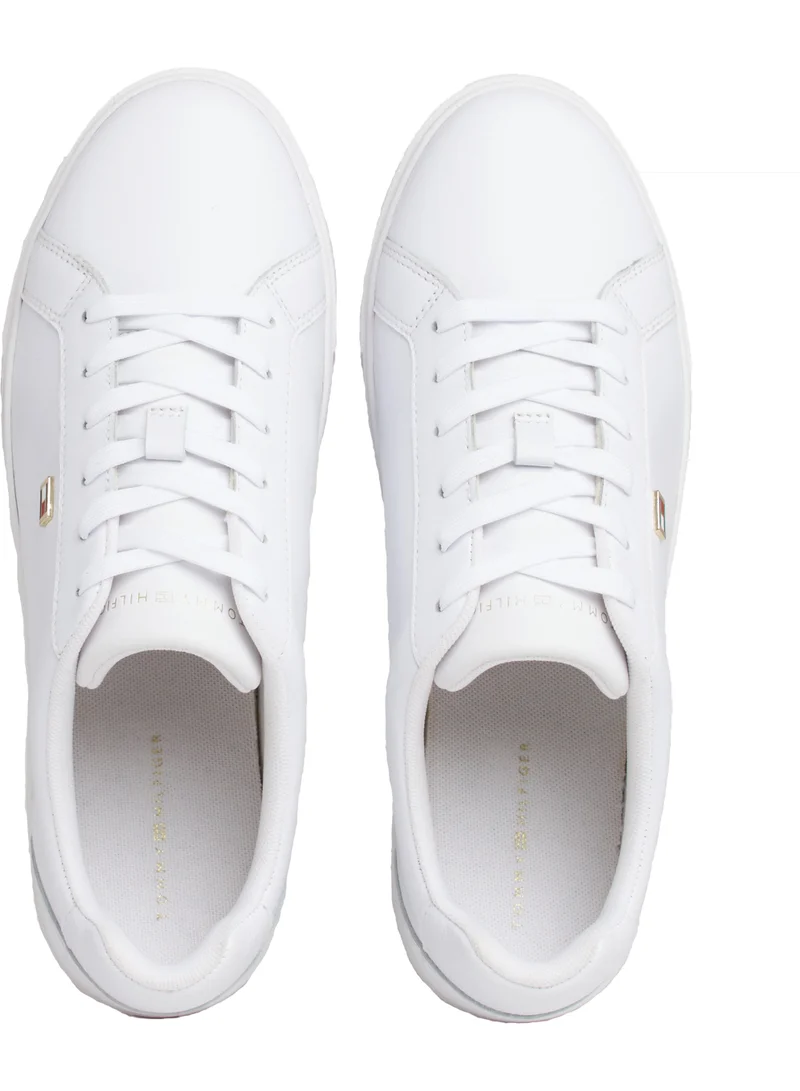 TOMMY HILFIGER Enamel Flag Leather Court Sneakers