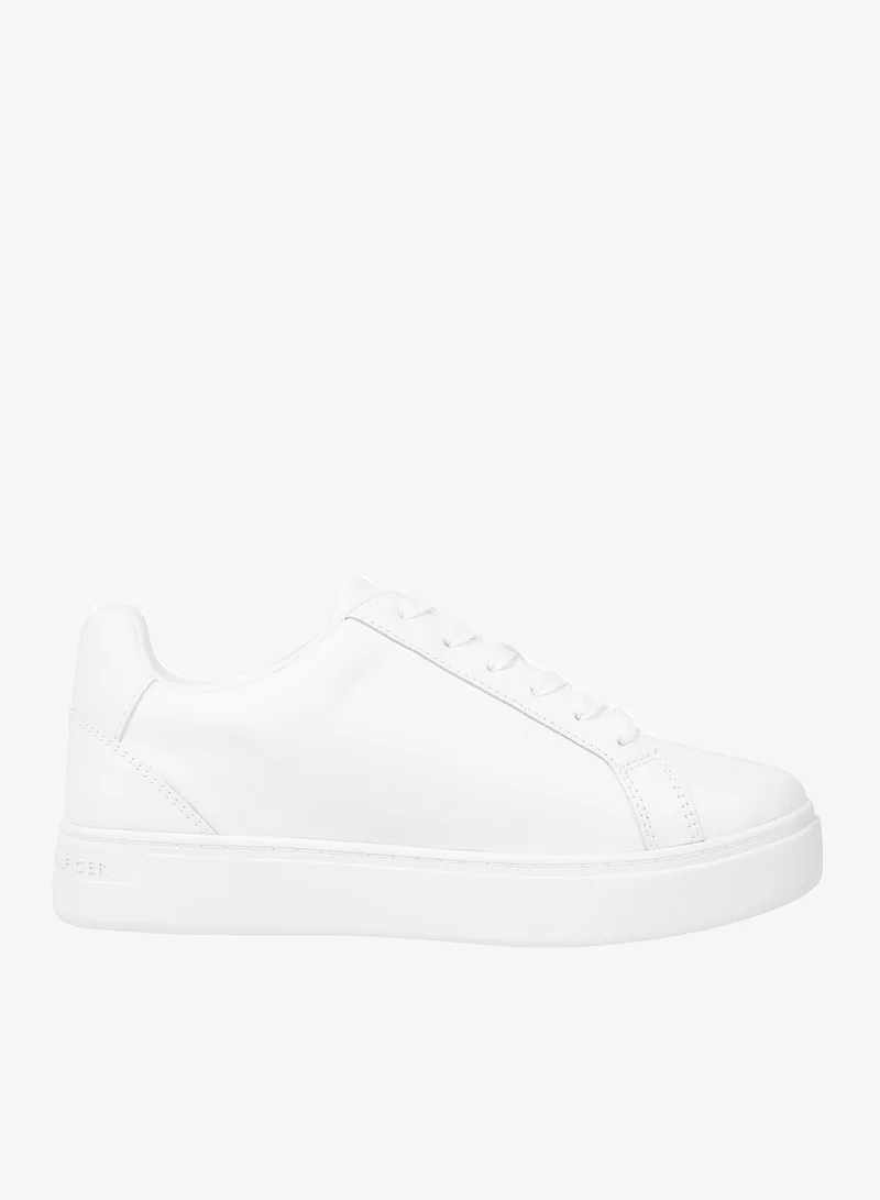 TOMMY HILFIGER Enamel Flag Leather Court Sneakers