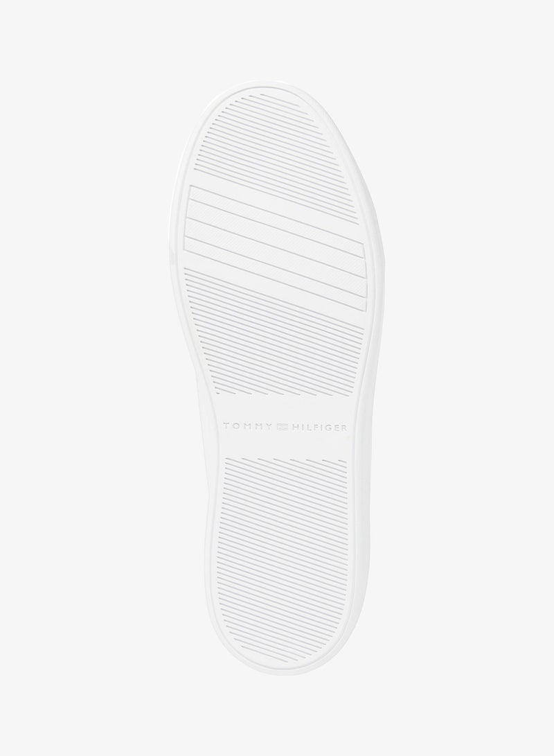 TOMMY HILFIGER Enamel Flag Leather Court Sneakers - Image 4