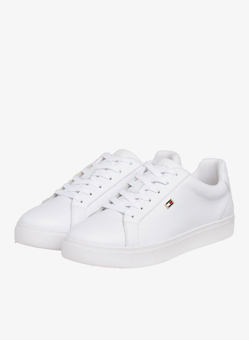 TOMMY HILFIGER Enamel Flag Leather Court Sneakers - Image 3