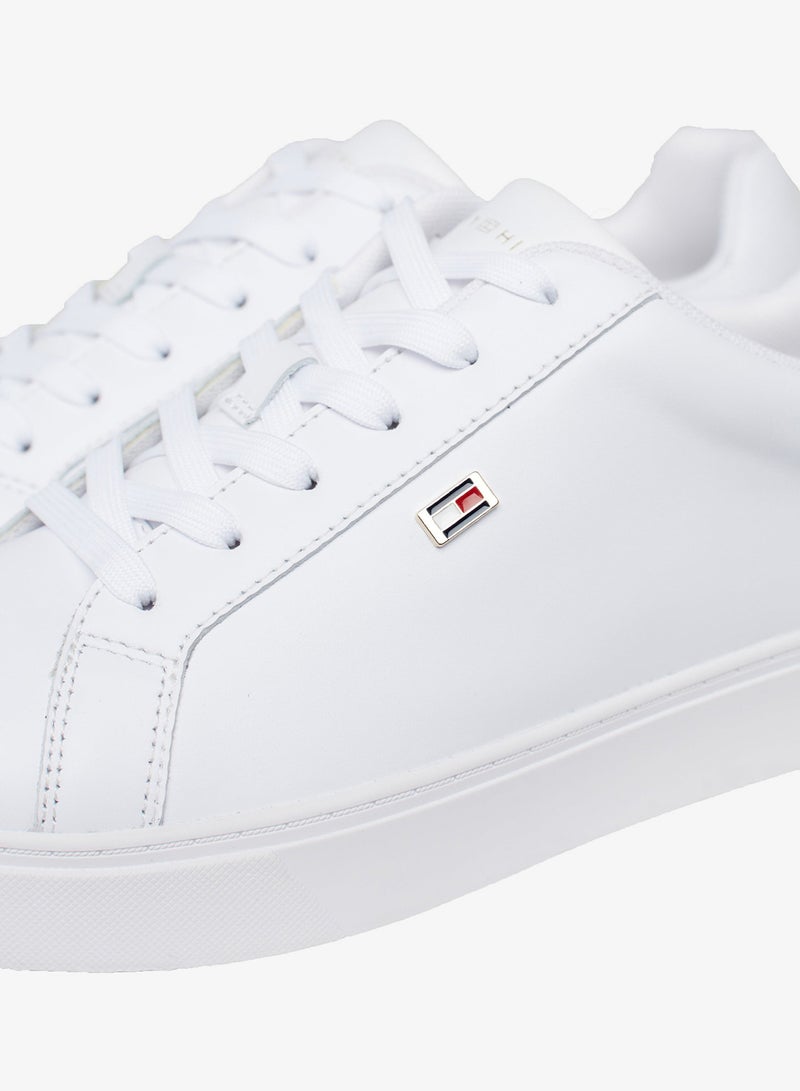 TOMMY HILFIGER Enamel Flag Leather Court Sneakers - Image 5