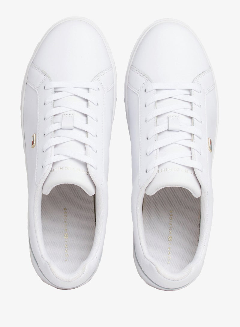 TOMMY HILFIGER Enamel Flag Leather Court Sneakers - Image 2