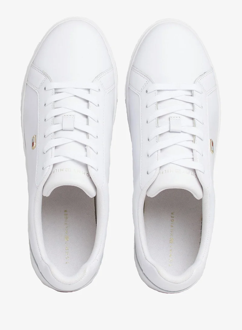 Tommy Hilfiger  Enamel Flag Leather Court Sneakers for Women | Best Price UAE