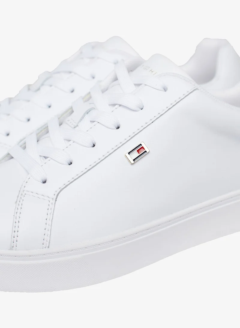 Tommy Hilfiger  Enamel Flag Leather Court Sneakers for Women | Best Price UAE