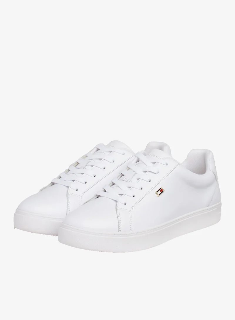 Tommy Hilfiger Enamel Flag Leather Court Sneakers