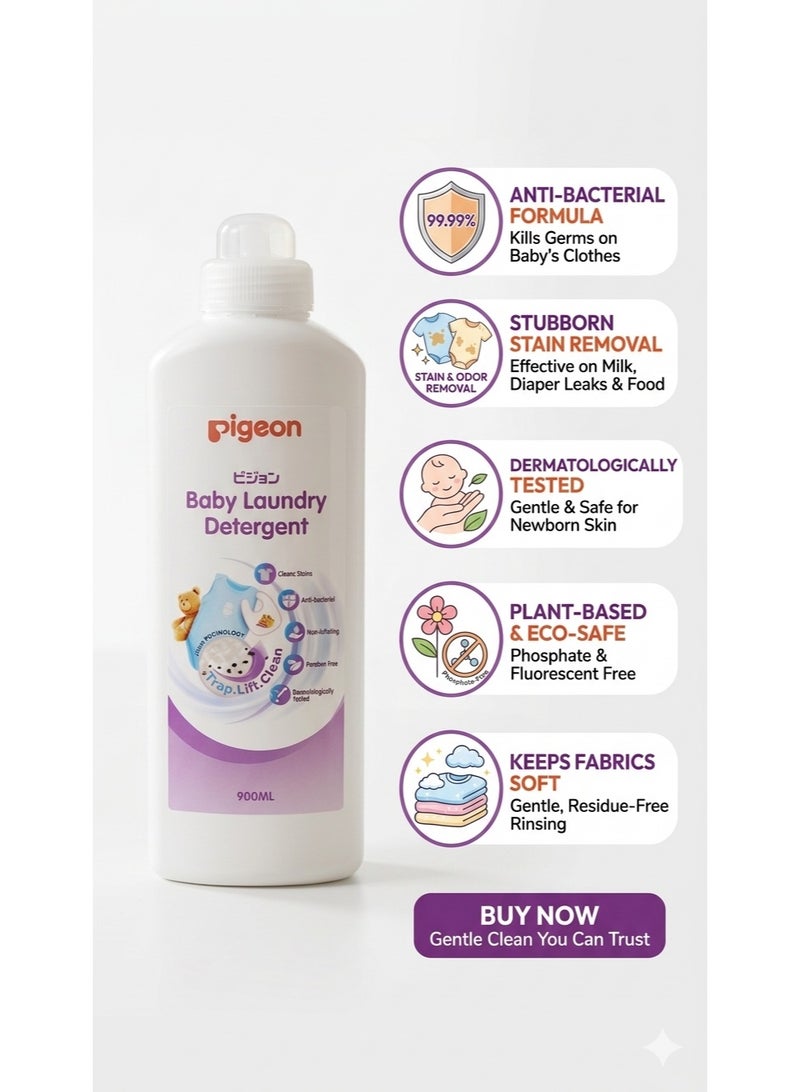 Pigeon Baby Laundry Detergent (900ML) – Clinically Proven Gentle & Anti-Bacterial - Image 4
