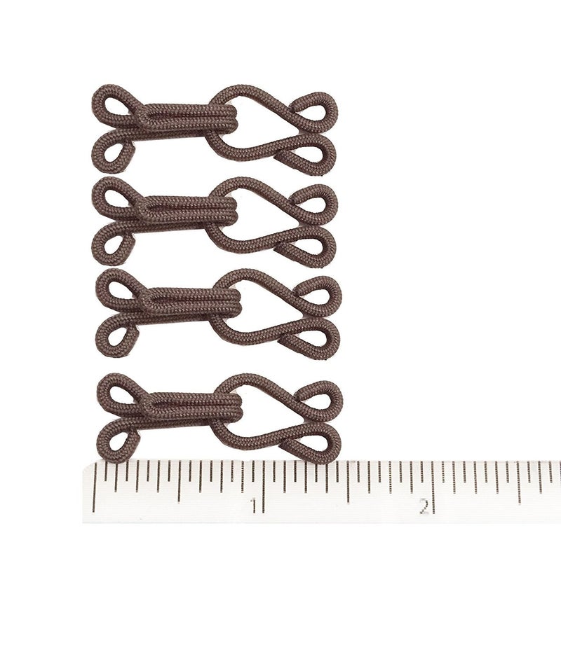 Secret for Longevity 4 x Brown Large Covered Hooks & Eye Sewing Closure for Fur Coat Jacket Cape Stole Bracelet Jewelry Books Crafts and More - Image 5