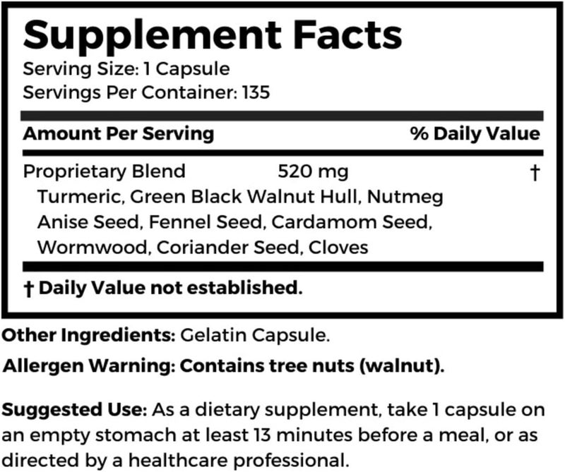 Dr Clark Store paraZap  520mg 135 Capsules Supports Digestive Health  Gut Balance - Image 3
