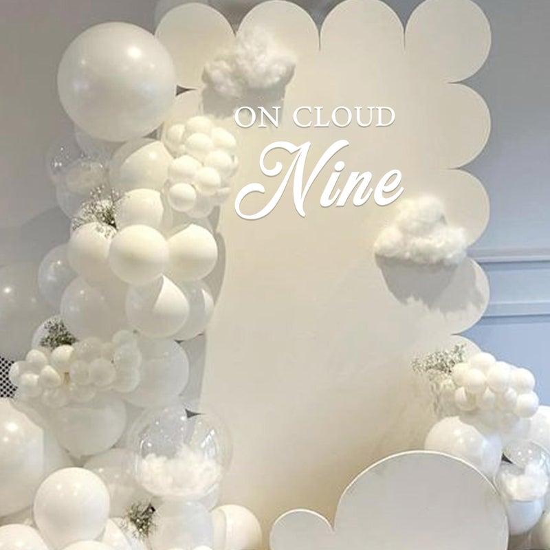 VANGNING On Cloud Nine Party Decal Sign - Cloud Nine Baby Shower Decor  Decal Sticker For Wall  Mirror Or Acrylic  White - Image 3