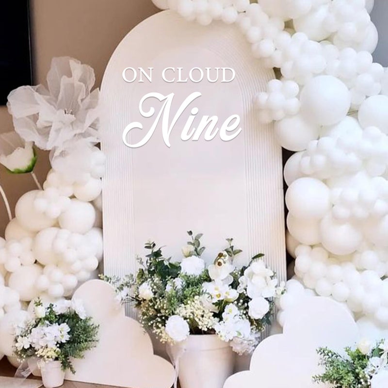 VANGNING On Cloud Nine Party Decal Sign - Cloud Nine Baby Shower Decor  Decal Sticker For Wall  Mirror Or Acrylic  White - Image 5