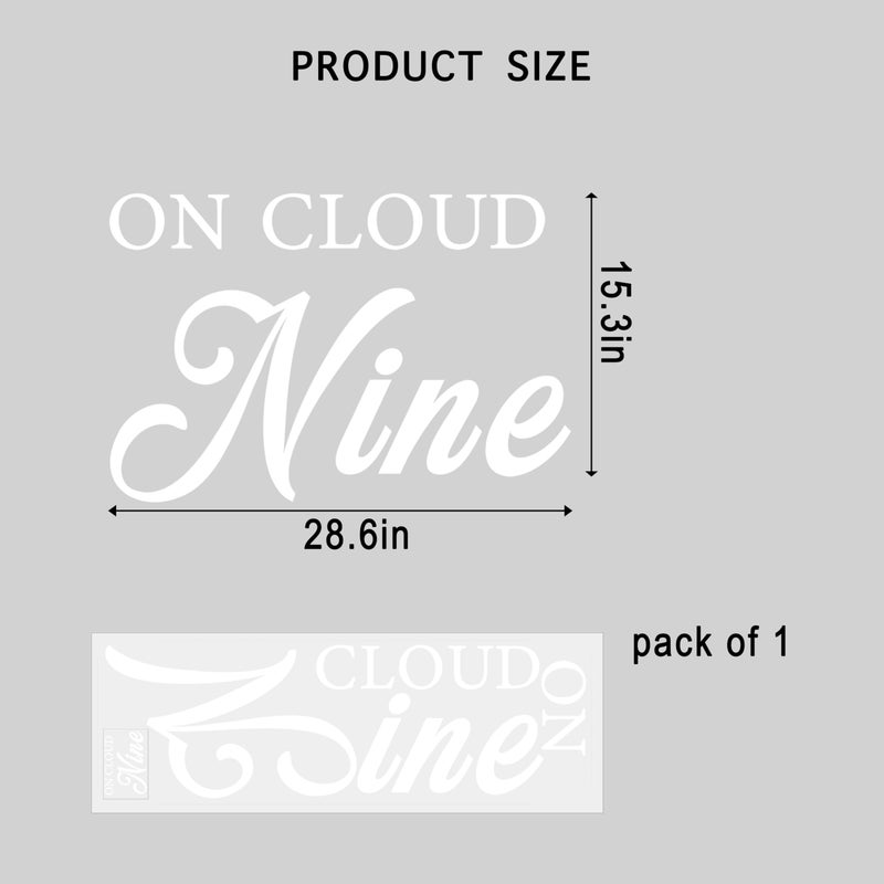 VANGNING On Cloud Nine Party Decal Sign - Cloud Nine Baby Shower Decor  Decal Sticker For Wall  Mirror Or Acrylic  White - Image 2