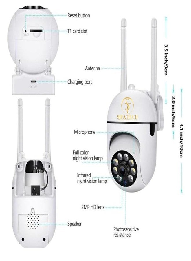 SIFA TECH SIFA 3 MP FHD WiFi Indoor Mini Fox PTZ Security Camera with Color Light Vision, 360° Ptz Rotation, Motion Tracking, Two Way Audio and Multi Users View (Mini Dome Camera) - Image 3