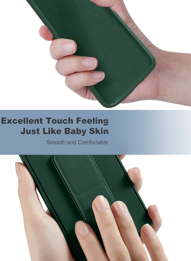 Wtech Hand Grip Foldable Magnetic Kickstand Wrist Strap Finger Grip With Built-In Iron Case Cover For Honor Magic6 Pro 5G 2024 Dark Green  - Image 4
