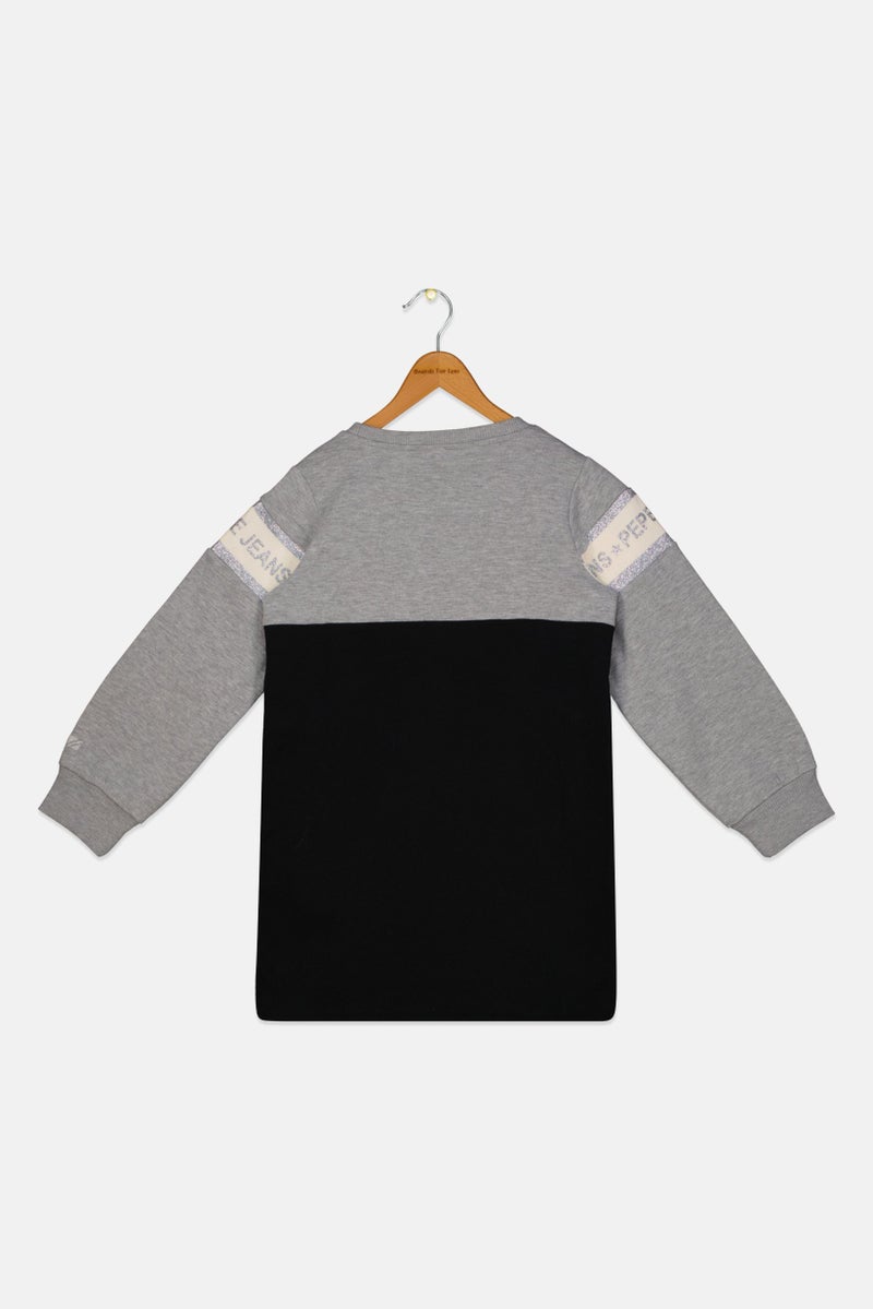 Pepe Jeans Kids Girl Brand Logo Long Sleeves Sweater Dress, Black - Image 2