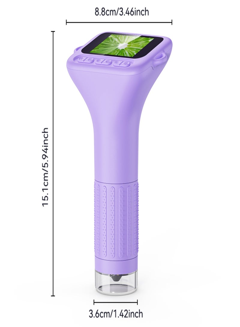 1000X 1080P 2-Inch Screen Digital Handheld Kids Microscope - Mini Portable Pocket Miniscope, Science Toys Gifts for Boys Girls - Image 5