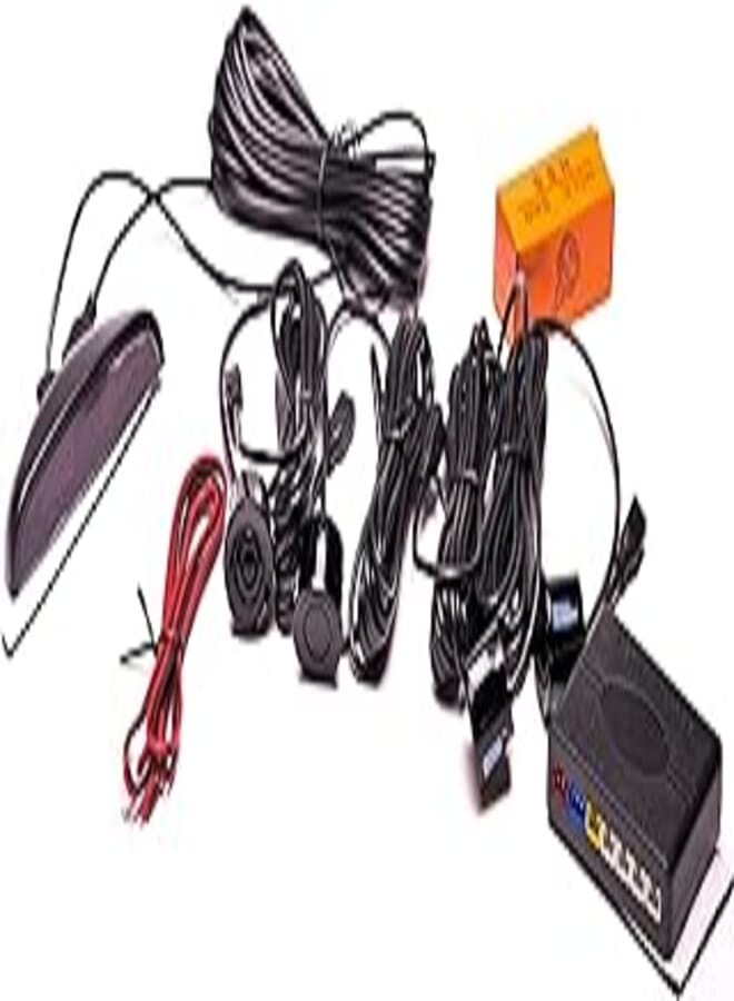 Generic Led car parking sensors car reverse radar system 4 sensors parking assistant alarm waterproof buzzer reminder - black