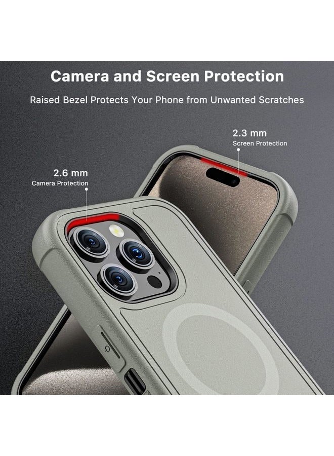 M MYBAT PRO MYBAT PRO iPhone 15 Pro Max Case, Maverick Series Case with Belt Clip & Screen Protector, Anti-Fall Shockproof Cover with 360° Rotating Kickstand Heavy Duty Protection - Gray - Image 5