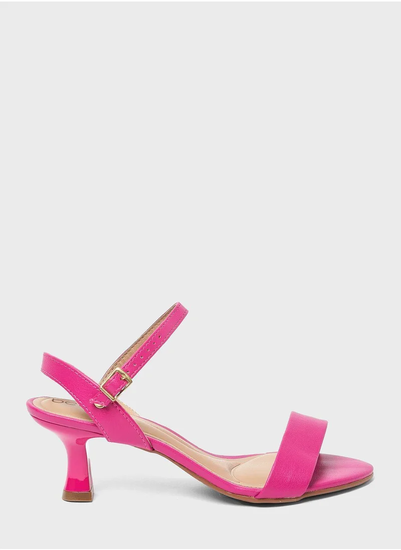 Beira Rio Ankle Strap Mid Heel Sandals