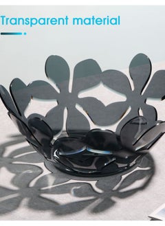 Excefore Rustless Fruit Bowl, Petal-shaped fruit basket for kitchen, Sturdy plastic decorative bowl for home decor, kitchen countertop. Color: Green.  - Image 3