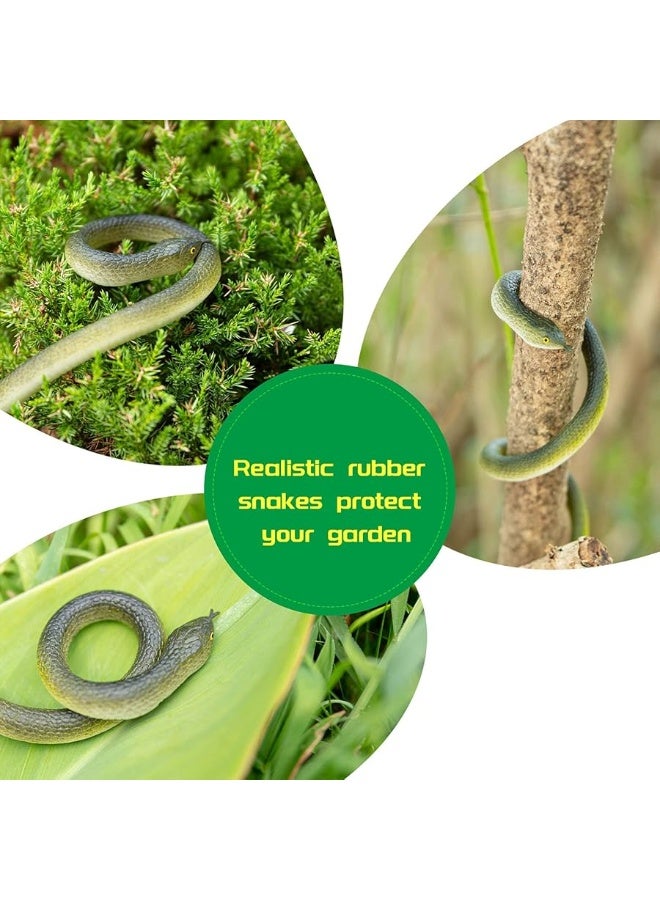 HFATMOS 18 Pcs Realistic Rubber Snakes Assorted Sizes Plastic Snakes Prank Snake Toys for Halloween Party Tricking People Kids Playing Garden Props  Deter Squirrels Mouse Rabbits Birds - Image 1