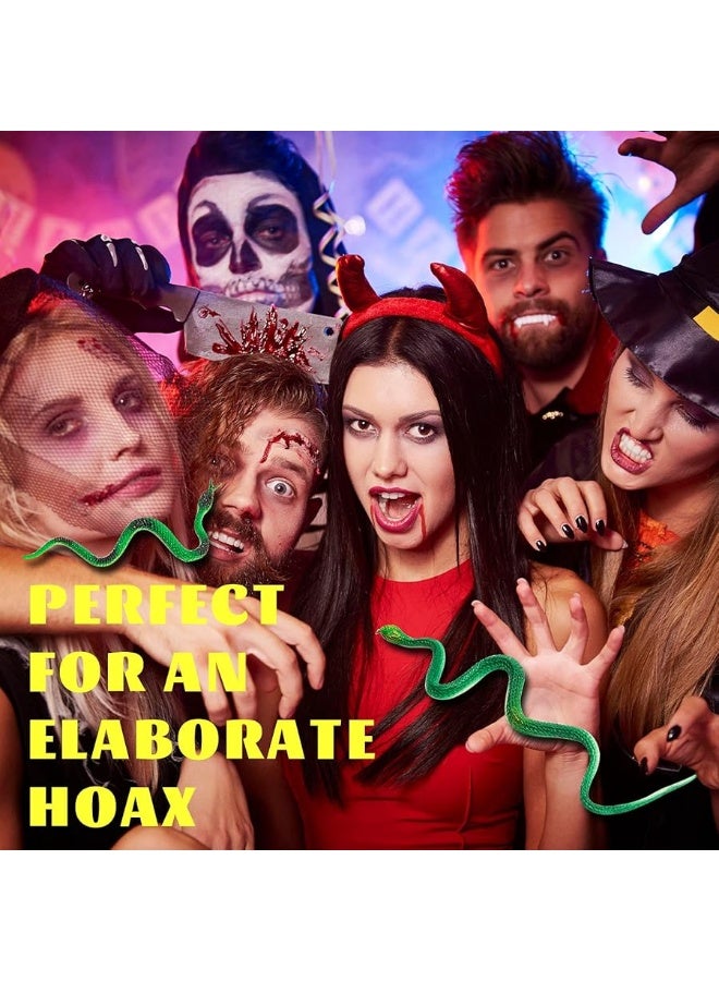 HFATMOS 18 Pcs Realistic Rubber Snakes Assorted Sizes Plastic Snakes Prank Snake Toys for Halloween Party Tricking People Kids Playing Garden Props  Deter Squirrels Mouse Rabbits Birds - Image 2