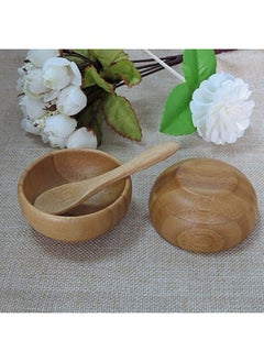 SYBL Mask Bowl Set - Mini Eco Bamboo Skin Care DIY Mixing Tool Kit with Bamboo Spoon for Lady Women Girls  - Image 3